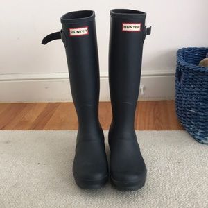 Black Women’s Tall Original Hunter Boots (matte)